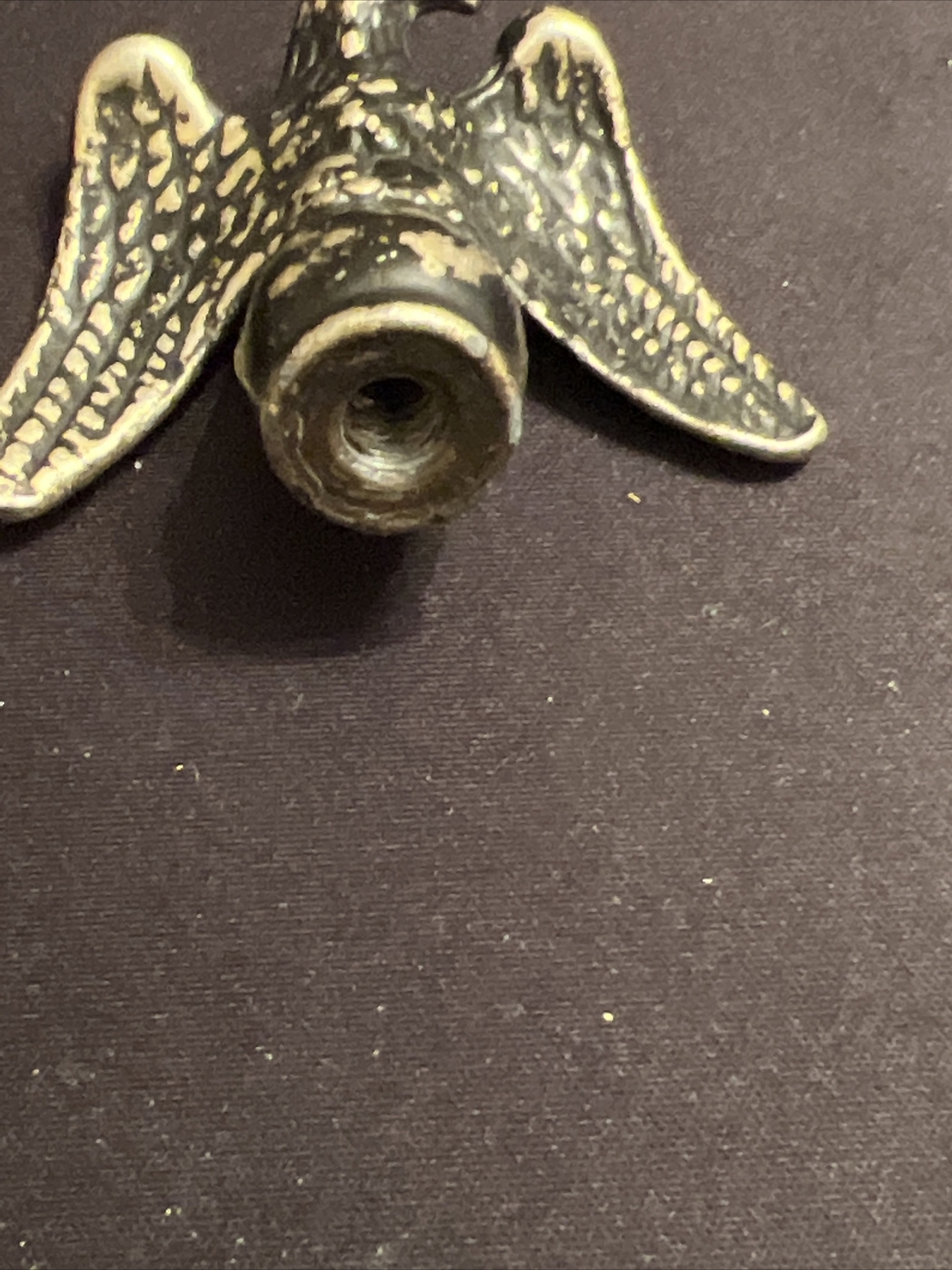 Vintage Solid Brass American Eagle Finial Topper, Old Clock Part, Flag, Lamp