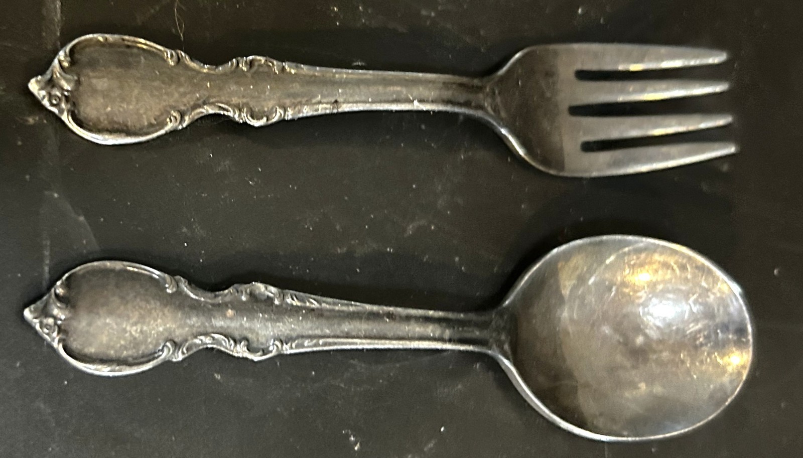 Pair Vintage Reflections 1847 Rogers Bros Mini Spoon and Fork Set Marked IS