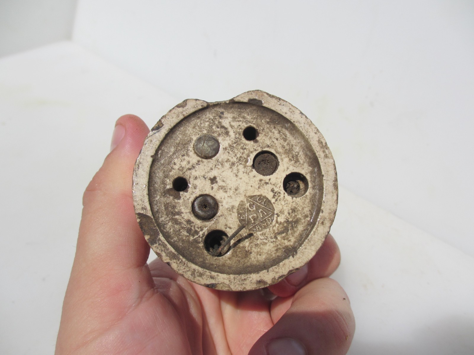 Antique Brass & Ceramic Light Switch Old Dolly Toggle Victorian Jelly Mould