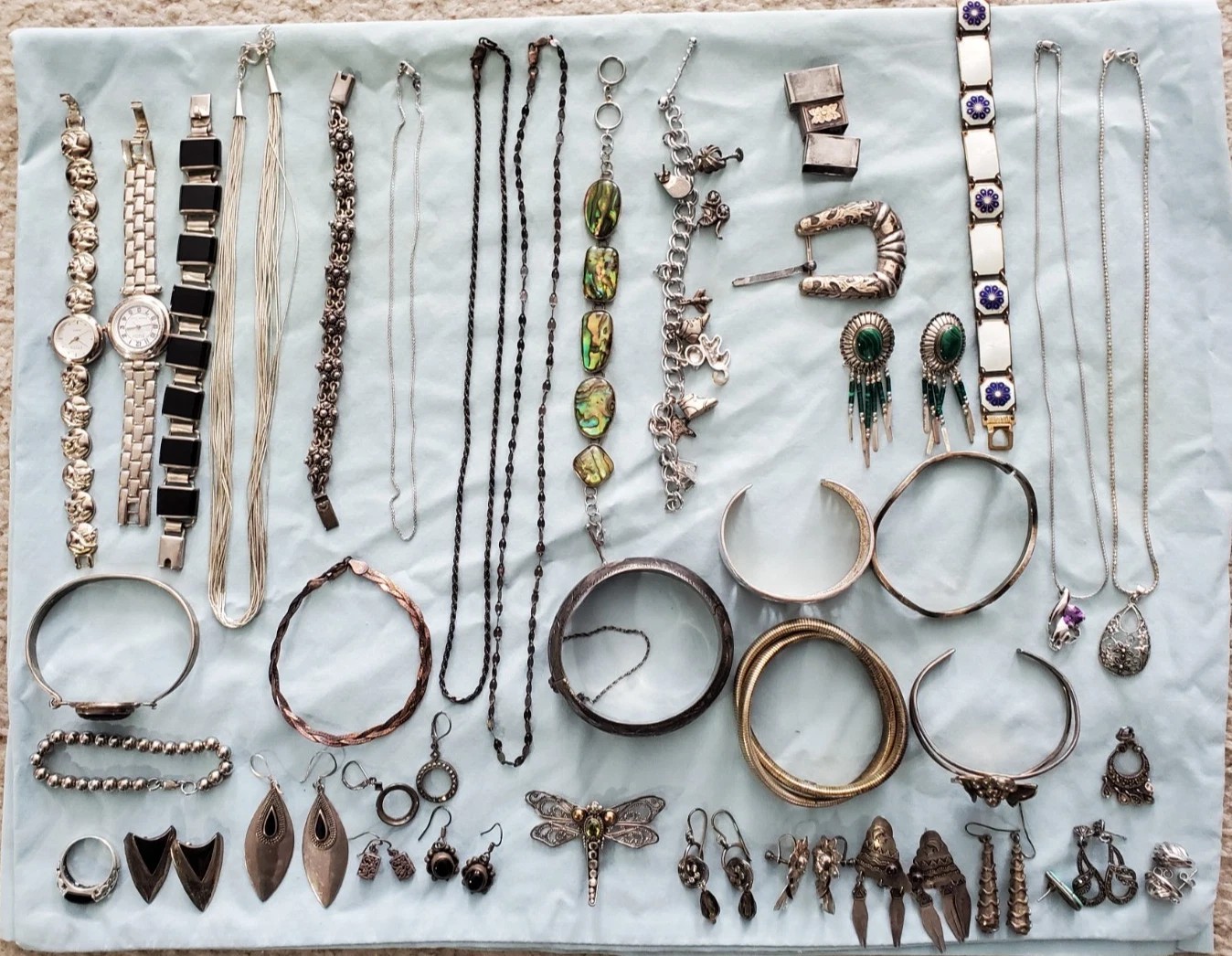 Sterling Silver Multi-Gemstone Jewelry Lot 1 lb. 5 oz.