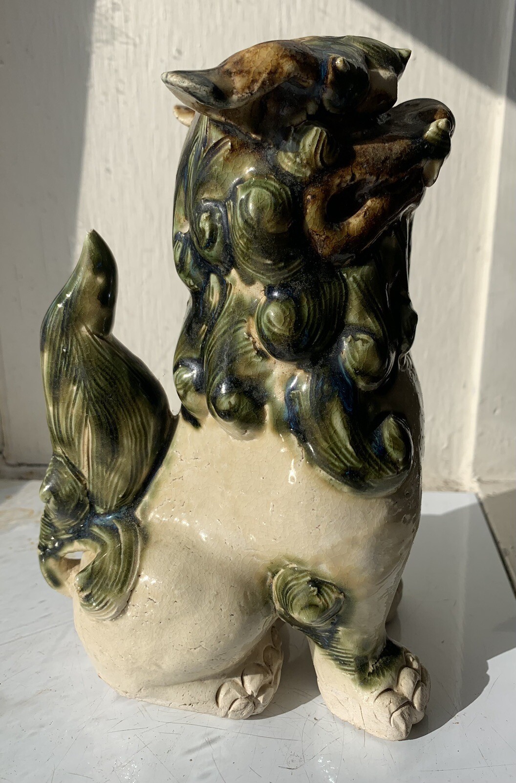 Vintage Stare Down Chinese Foo Dog Lion Guardian Look into My Eyes… Closer…yes.