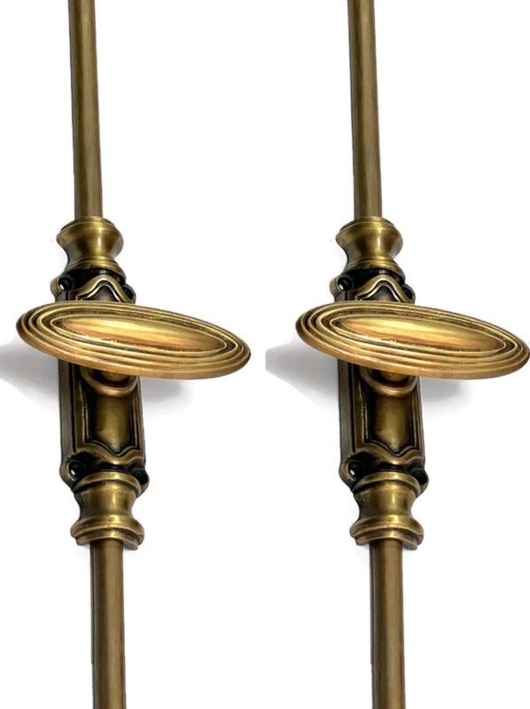 2× Oval‑Knob Cremone Sets 110″ (280cm) — Solid Brass Espagnolette Slide Bolt