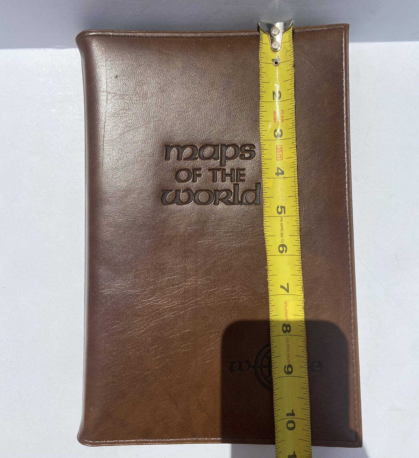 Vintage Hammond’s Faux Leather Book of 8 Fold Out Maps of the World Advertising