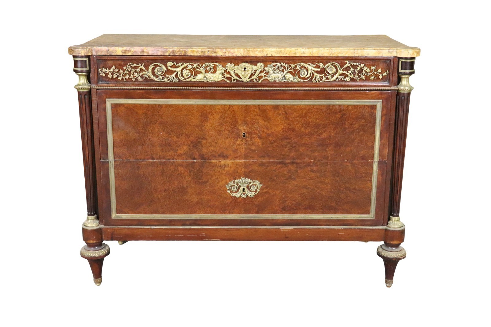 19TH C French Marble Top Commode Attributed to Henri Dasson