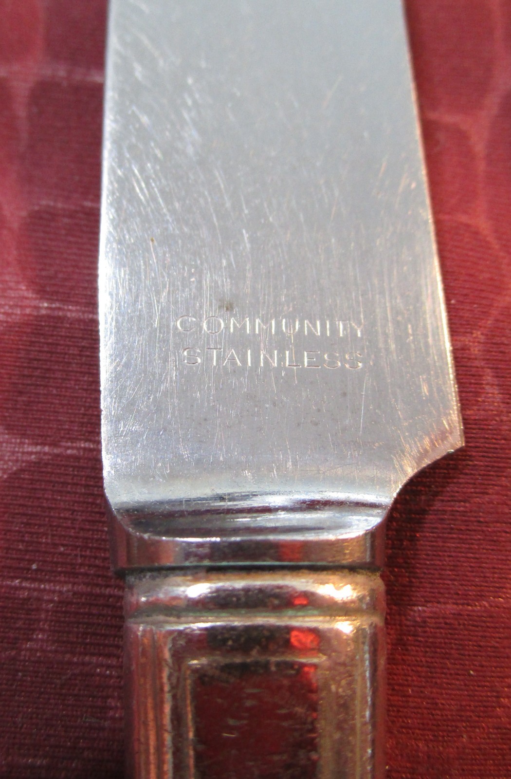 DEAUVILLE 4 Hollow Handle Dinner Knives 1929 Silverplate No Monograms sw