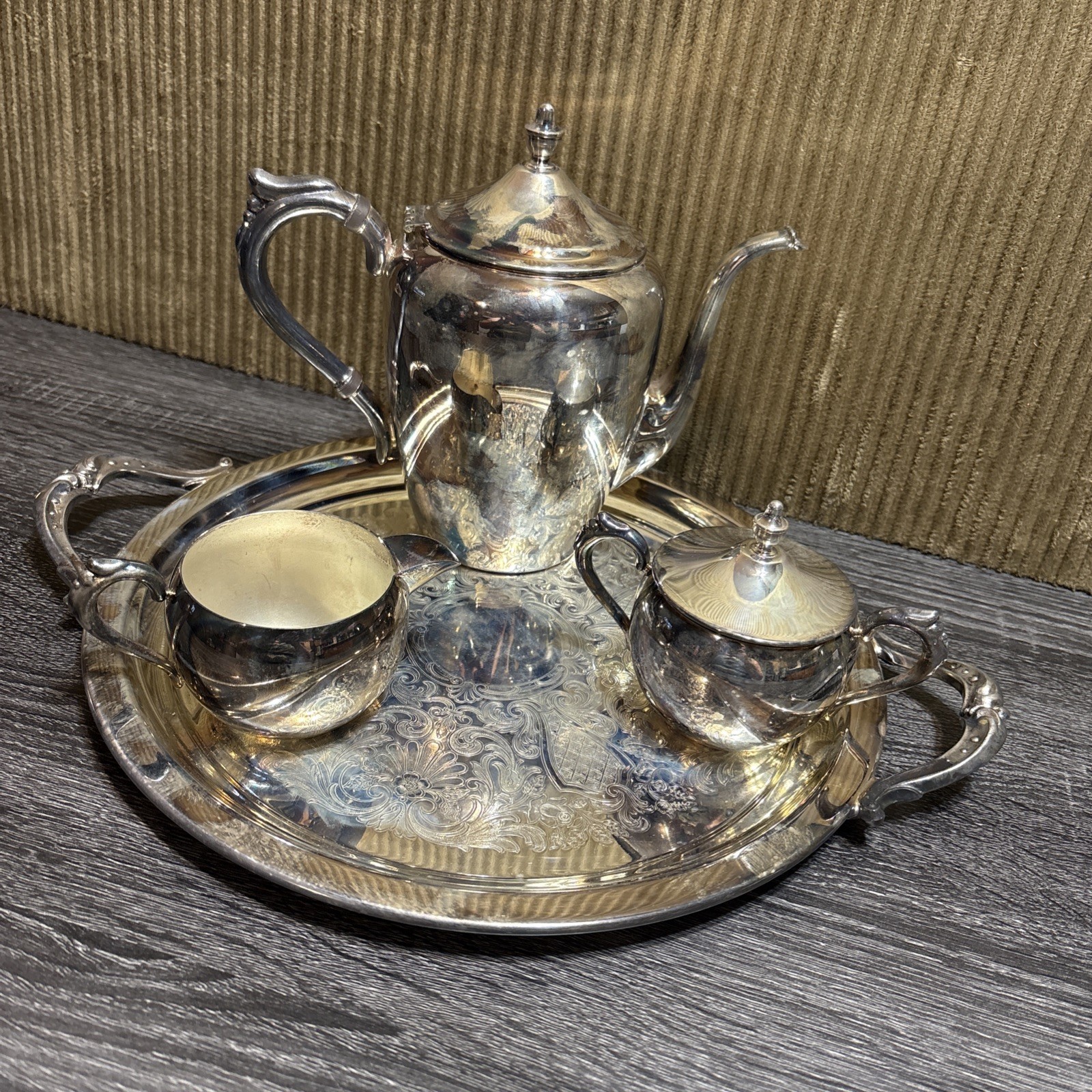 5TH AVENUE SILVER COMPANY SILVERPLATE COFFEE/ TEA SERVICE SET 5 PIECES