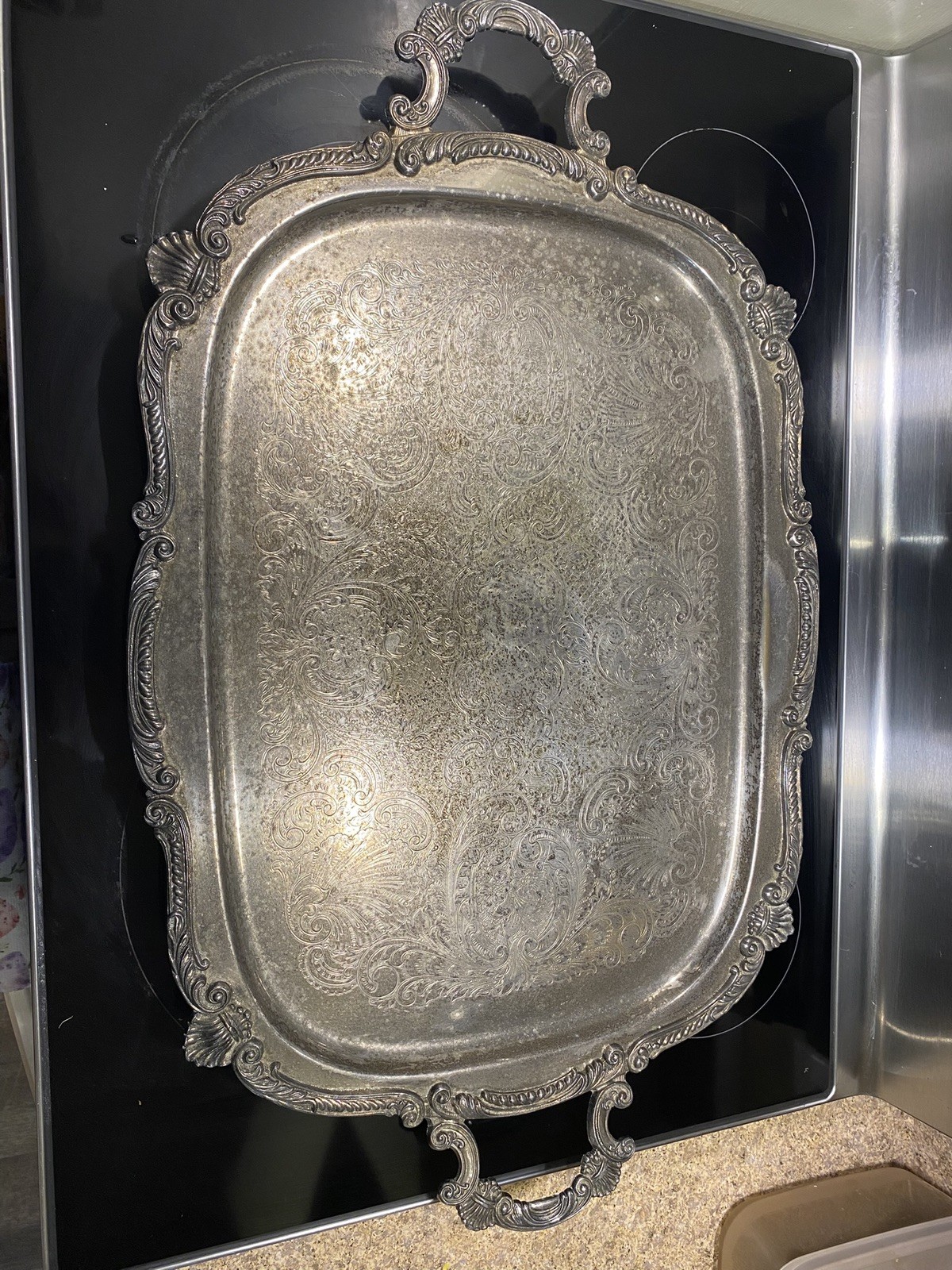 Silver Serving Tray 23in X 17in