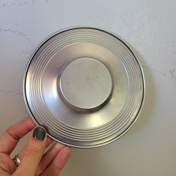 Keystone Ware Vintage Silver Round Candle Plate Tray Chrome Plated