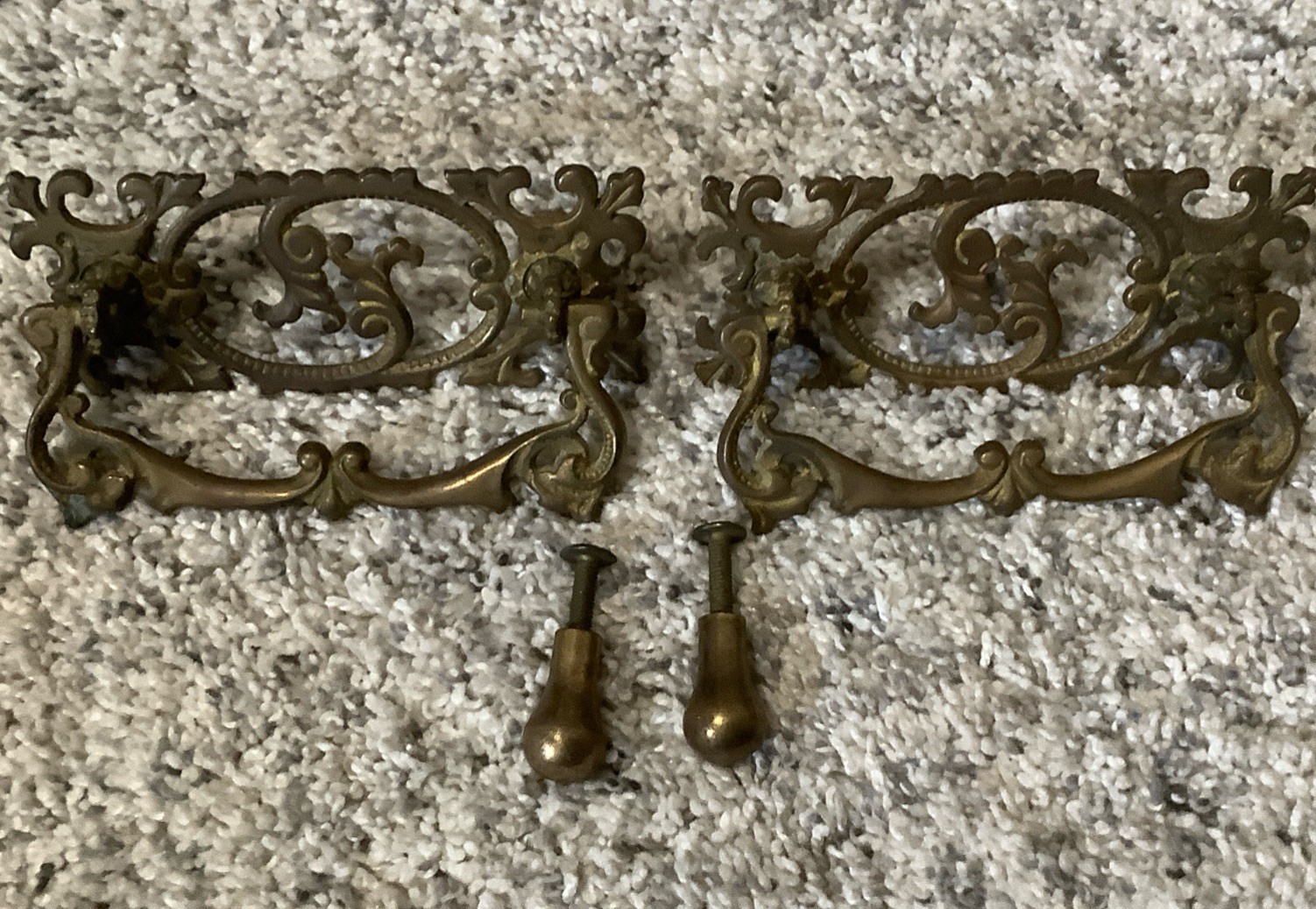 Antique Handles Drop Bail Pulls Drawer Furniture Vintage Cupboard Hardware Lot 2