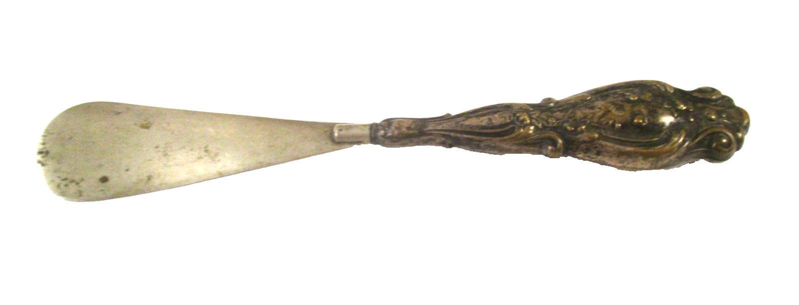ANTIQUE Vintage REPOUSSE ART NOUVEAU SILVER PLATE HANDLE SHOE HORN