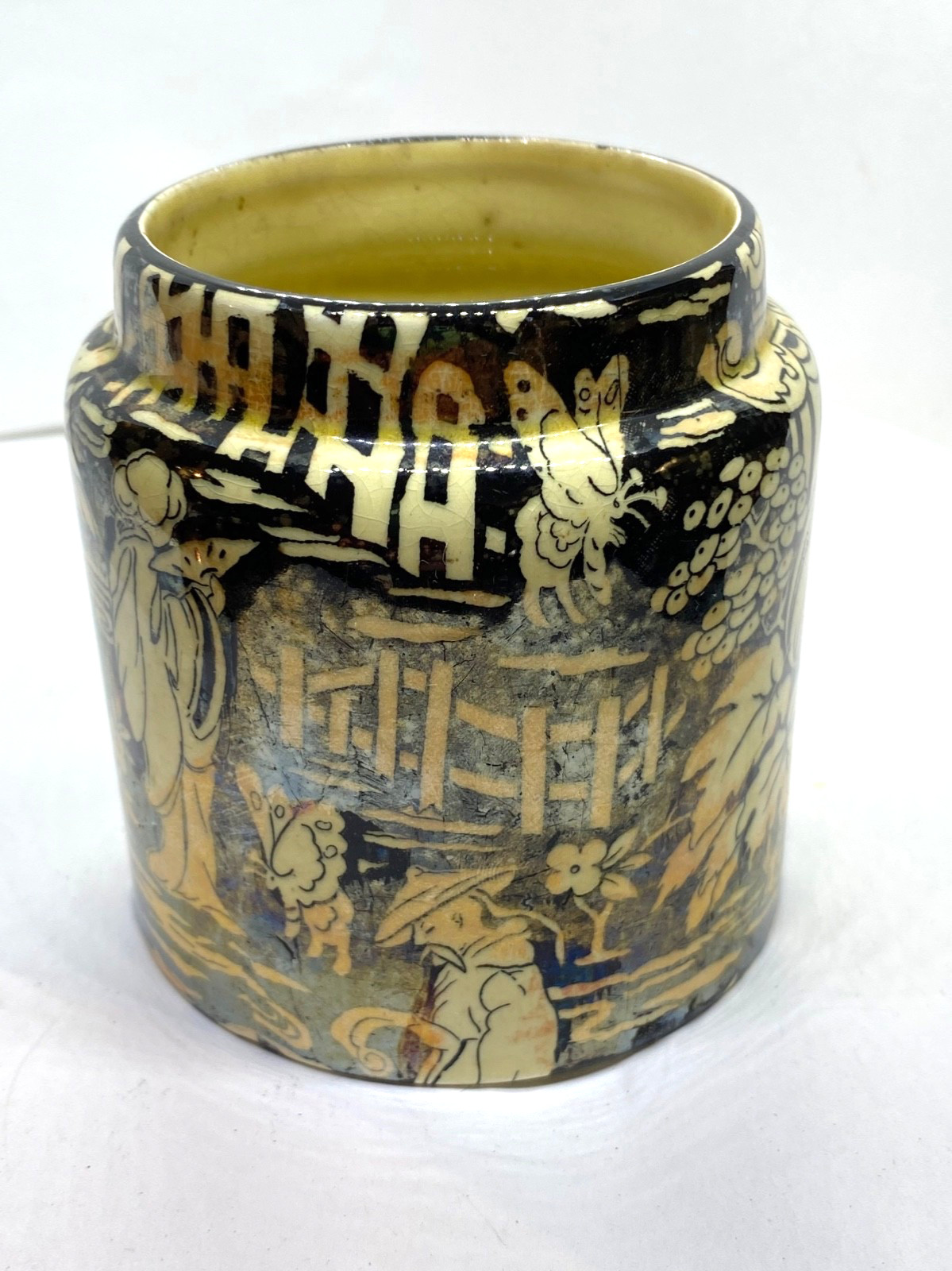 Antique Newport Pottery Burslem Oriential Themed Pot