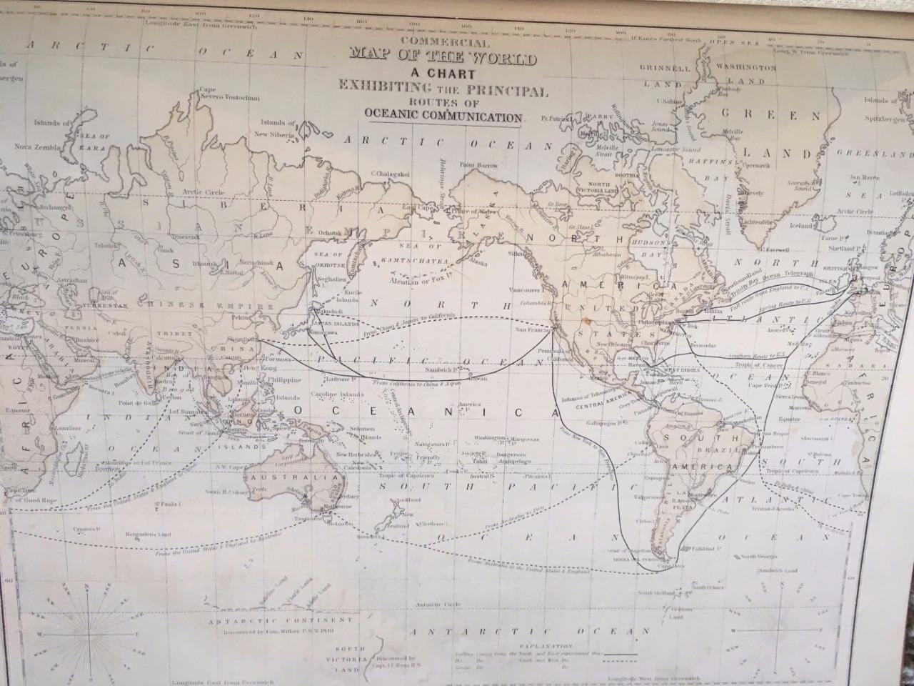 1872 GEOGRAPHY ATLAS,D.M.WARREN SCHOOL,33 COLOR MAPS,65 ILLUSTRATIONS