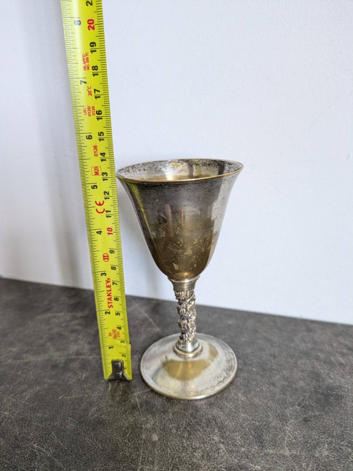 Vintage Falstaff Silver Plated Made in Spain Goblet With Ornate Twisted Stem