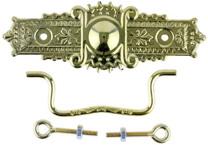 (5 Pack) 3 inch Stamped Eastlake Style Bail Pull Solid Brass