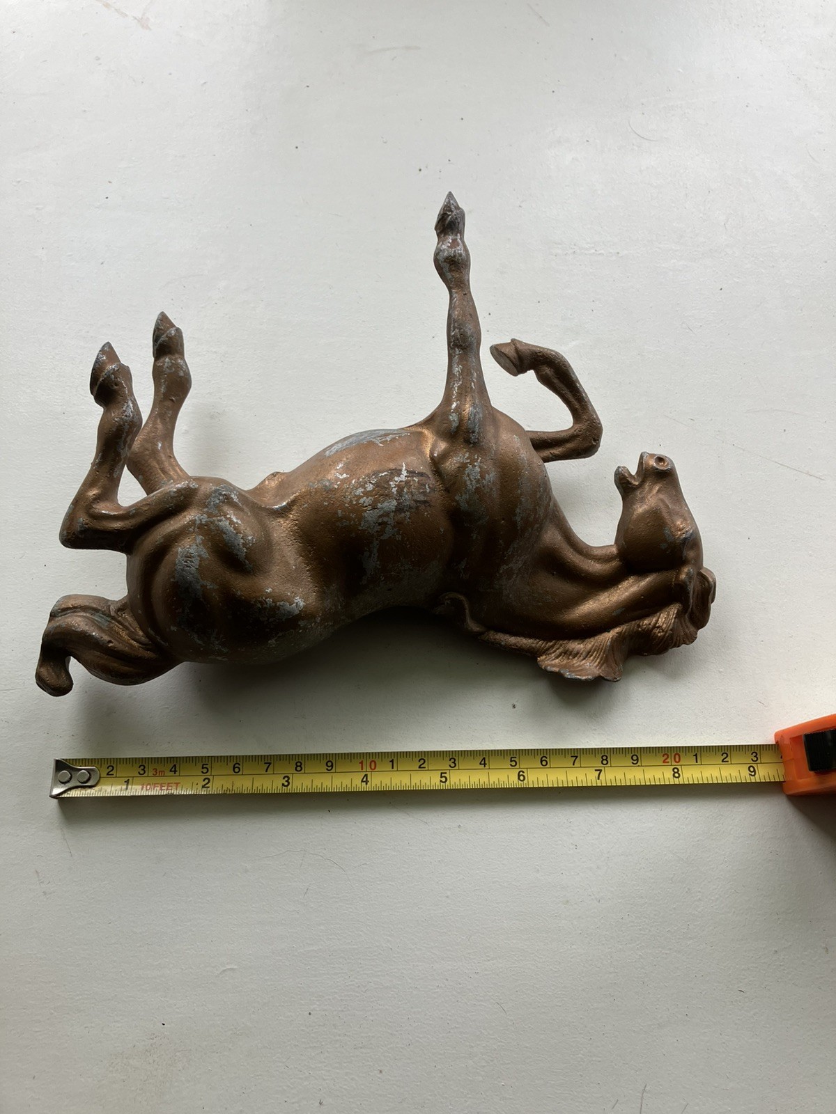 Antique bronze patina rearing heavy cast horse kilo patinised 6os3
