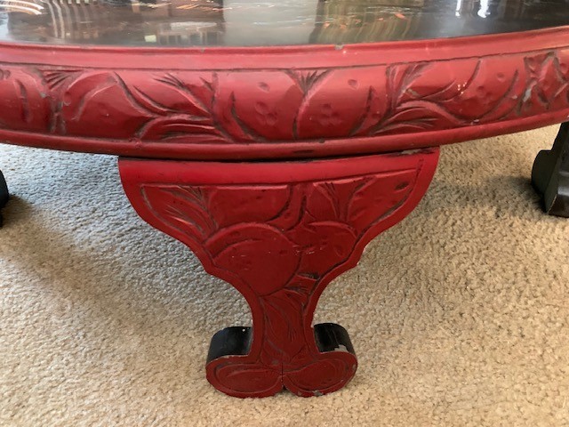 Tea Table, Vintage Japanese 1960’s Round and Highly Decorated