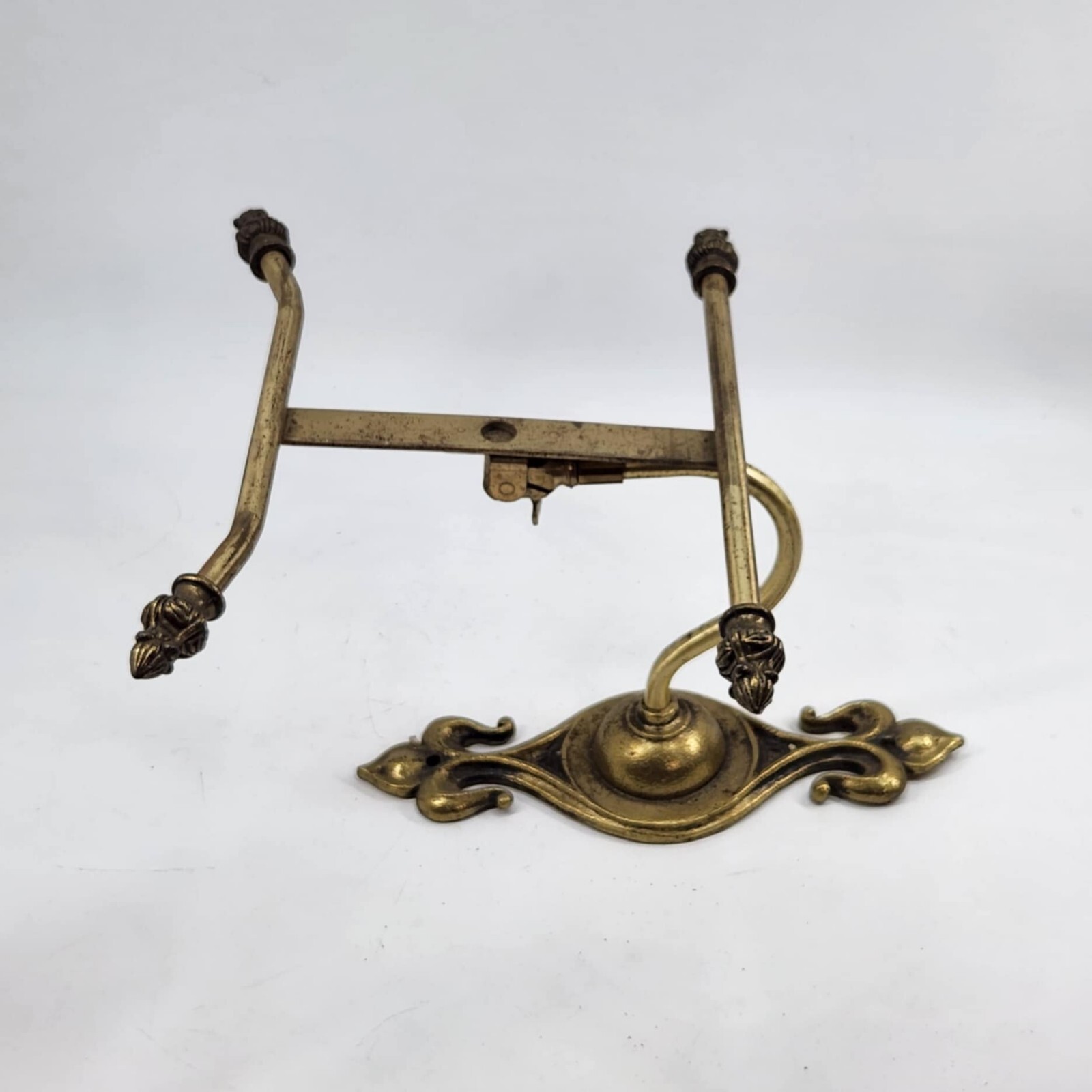 Antique Victorian Solid Brass Hat Coat Rack Hall Tree Wall Mount Early 1900s DA