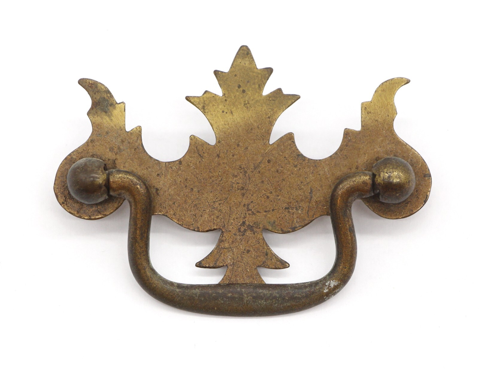 Vintage 3.125 in. Brass Plated Steel Bail Dresser Drawer Pull