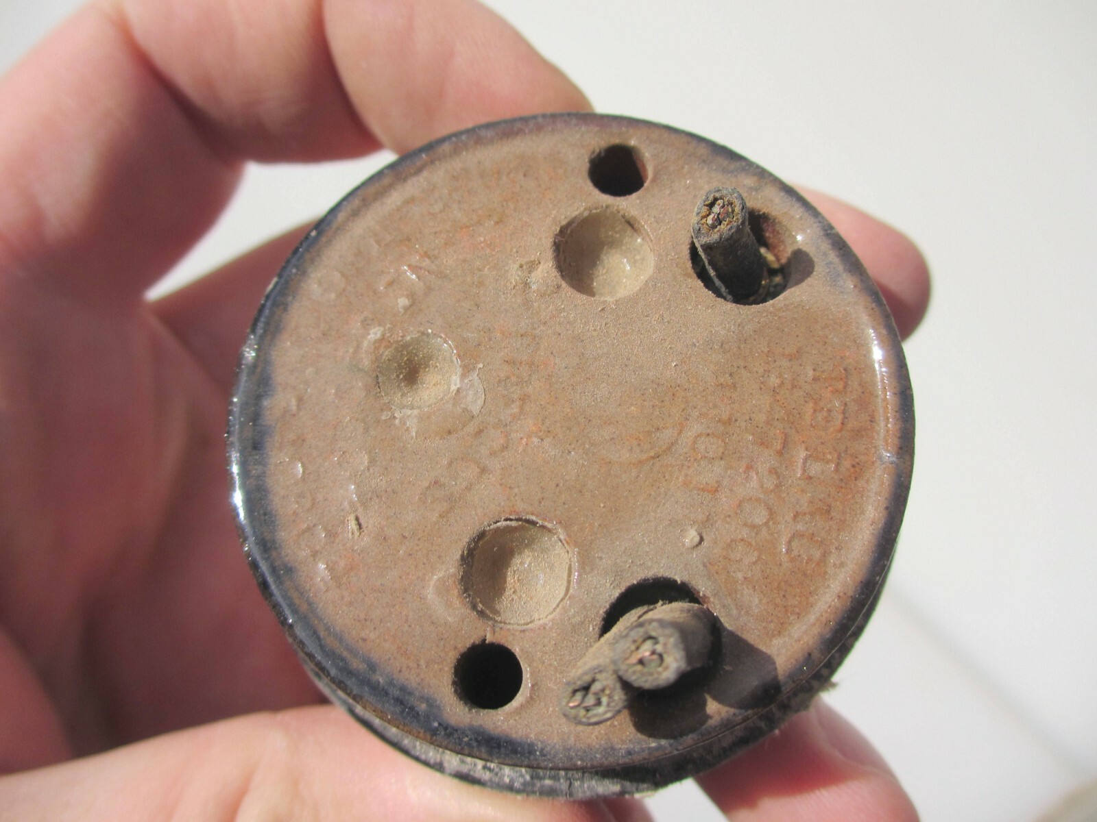 Antique Brass & Ceramic Light Switch Old Dolly Toggle Vintage Art Deco Edwardian