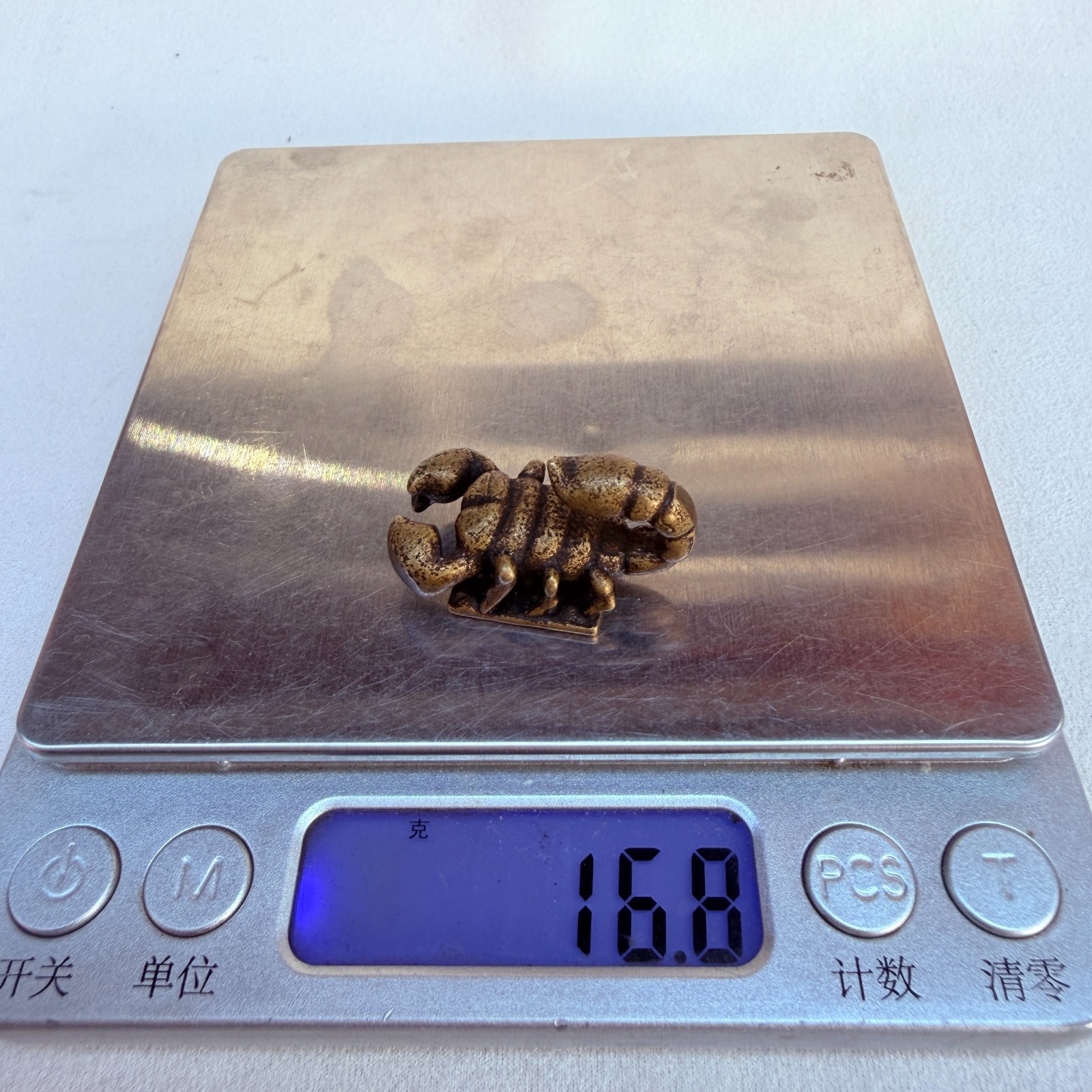 Old Chinese Tibetan Buddhist Yellow Lima Copper scorpion seal