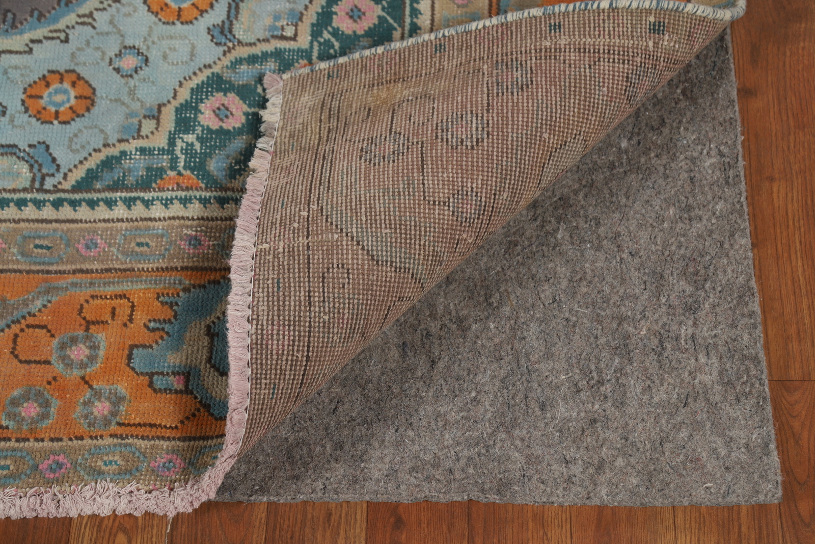 Gray/ Orange Wool Traditional Over-Dyed Area Rug 6×9 Living Room Hand-made Rug