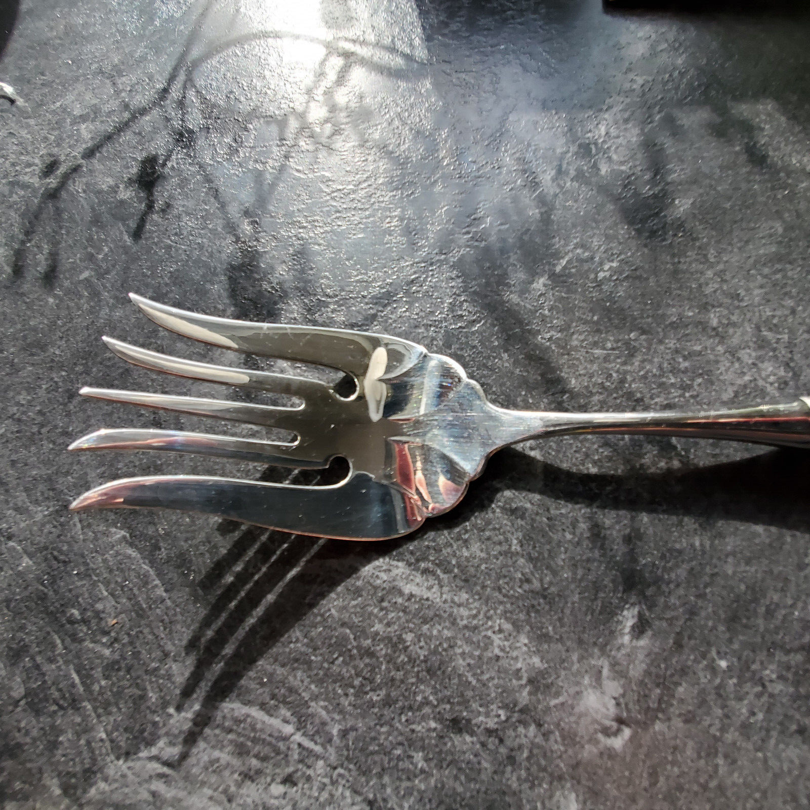 Large 5-Tine Cold Meat Sterling Serving Fork Grande Baroque-Wallace #303