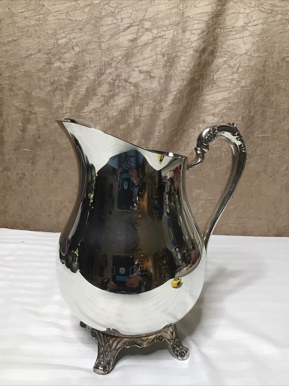 Vintage 1883 FB Rogers Silver Co. Silver Plated Footed Lipped Water Pitcher 3707
