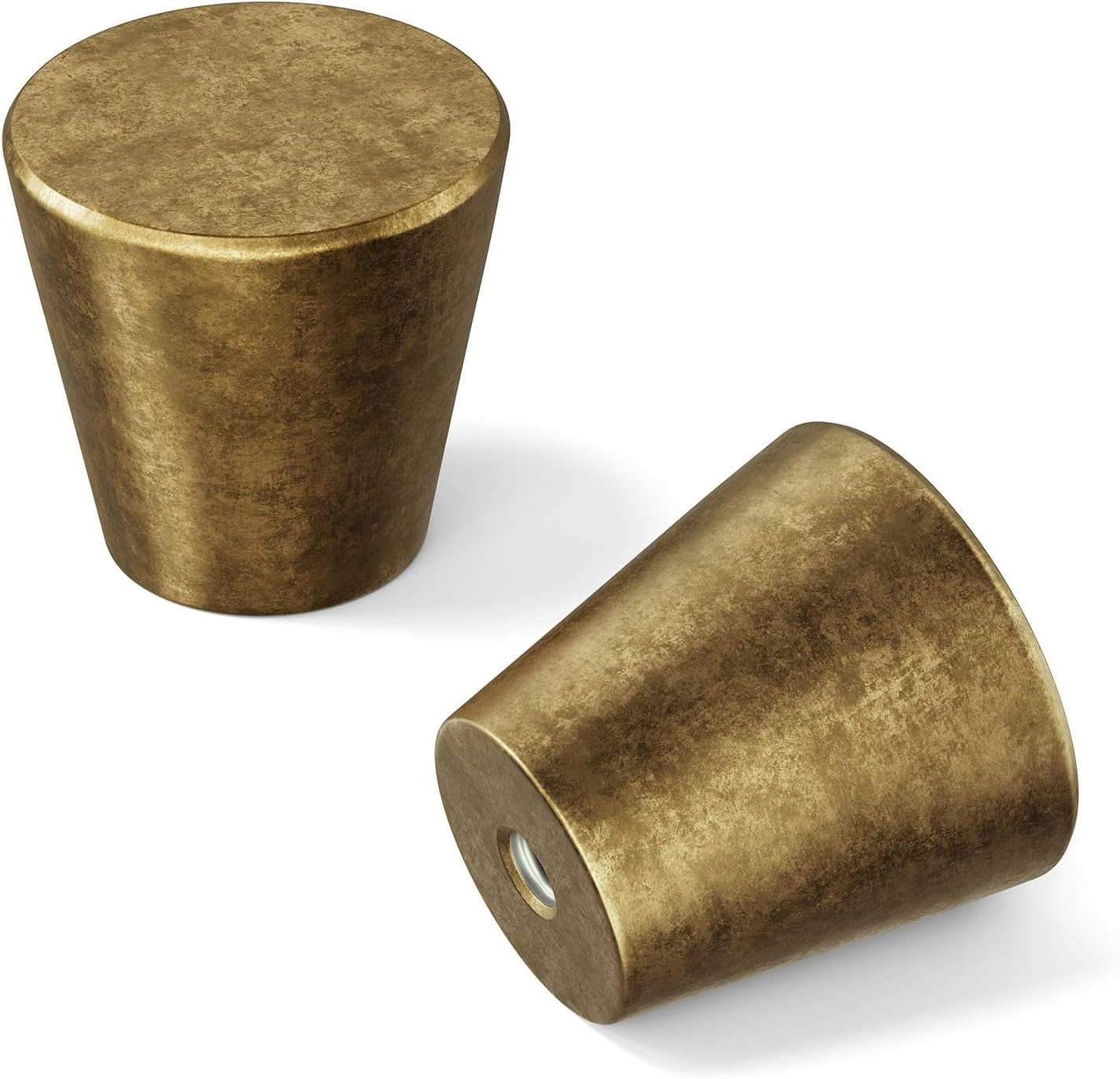 10 Pack Antique Brass Cabinet Knobs Drawer Knobs Vintage Small Drawer Pulls roun