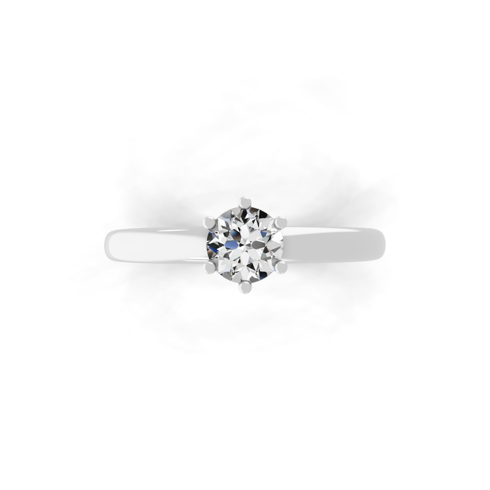 0.50 Ct Lab Grown Round Diamond Solitaire Band Ring 9K White Gold Wedding Gift