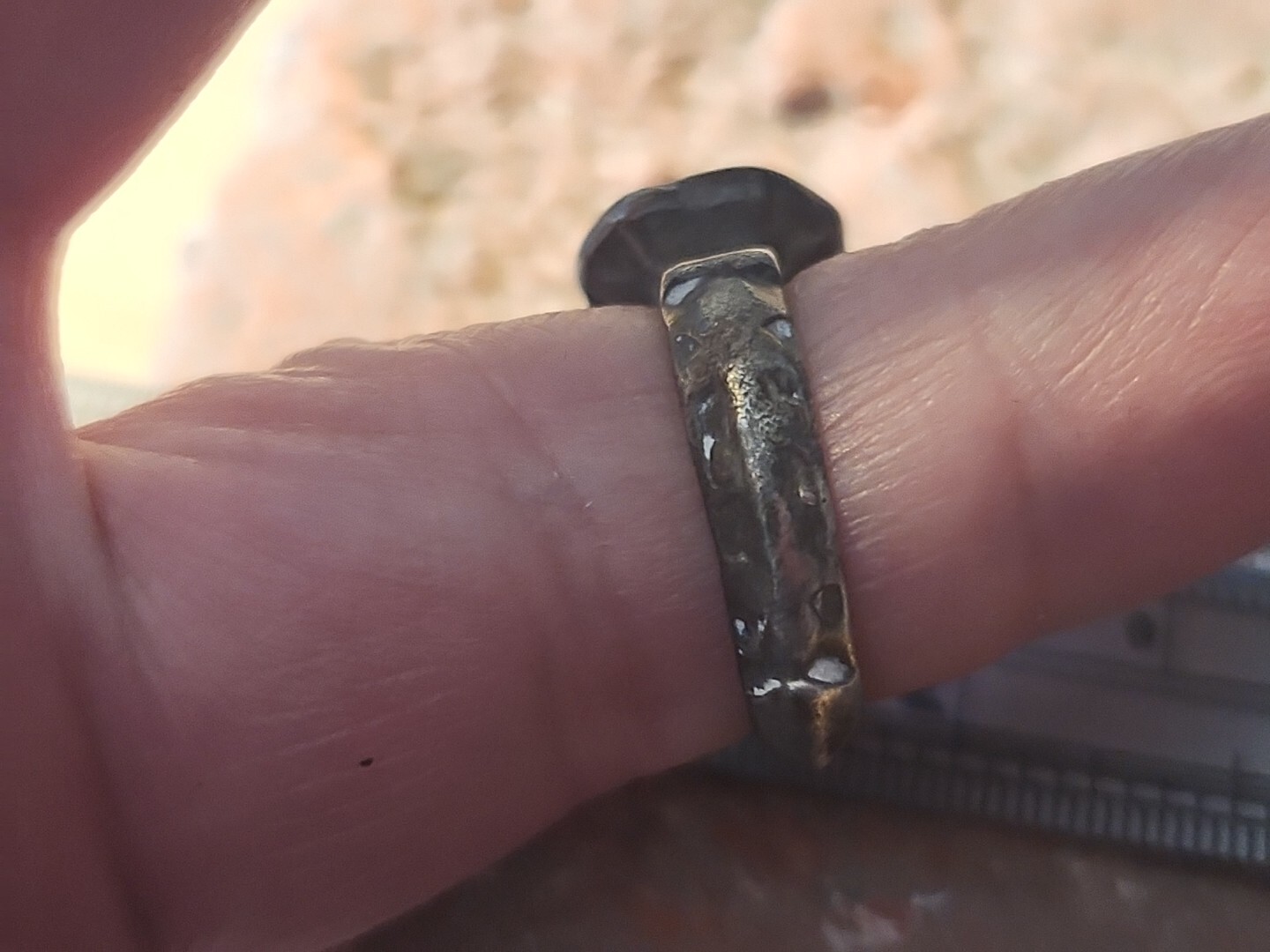 Roman/Byzantine Silver Ring Depicting Chi-Ro Sign. Please Read description LA63e