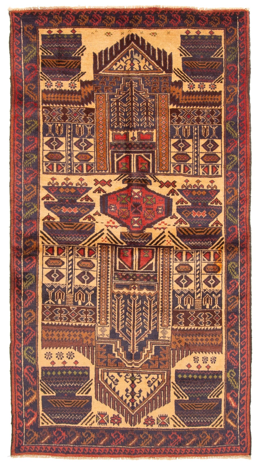 Traditional Vintage Hand-Knotted Area Rug 3’4″ x 6’3″ Oriental Wool Carpet
