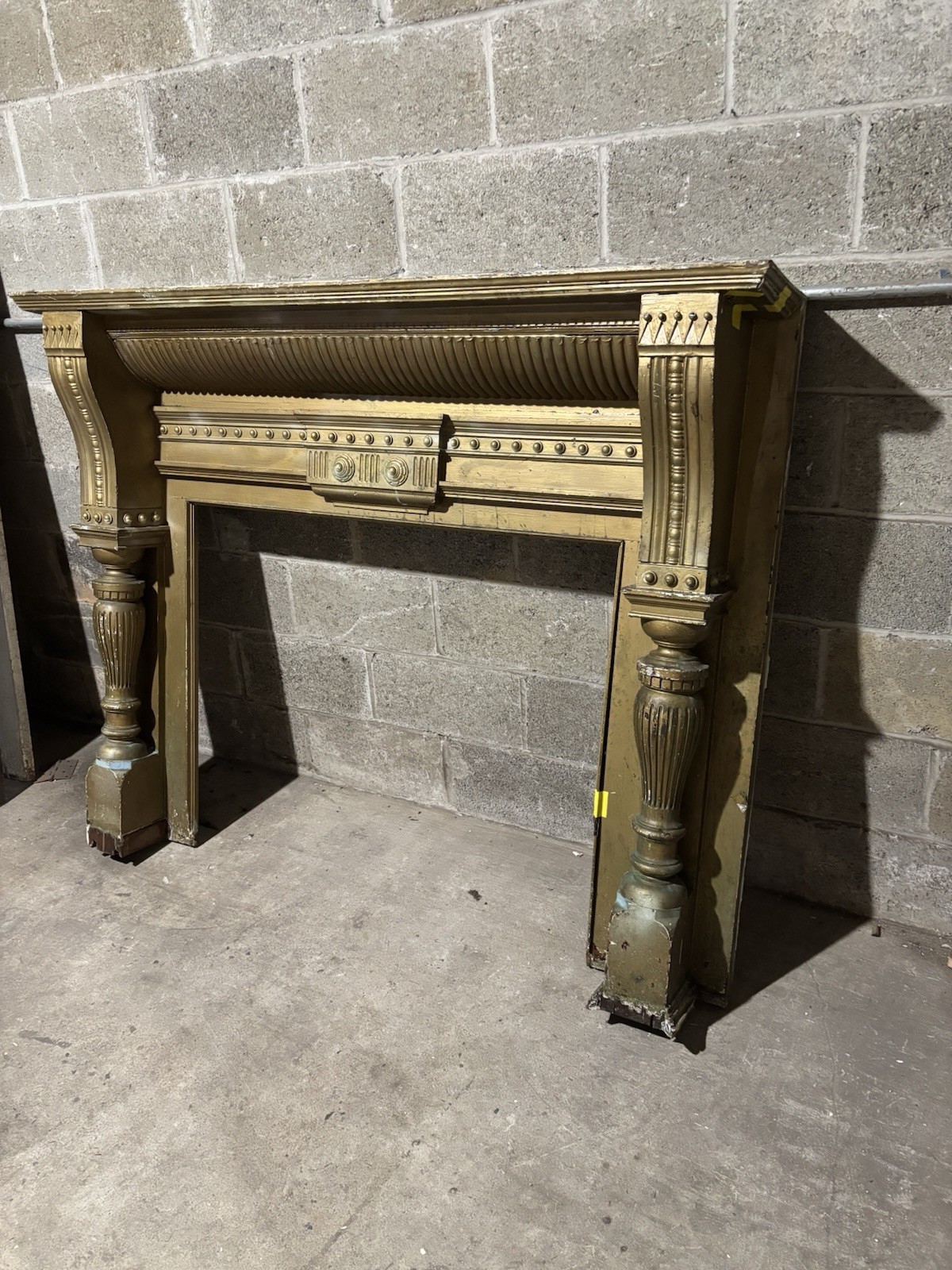 ~ ANTIQUE CARVED WALNUT FIREPLACE MANTEL ~ 60 x 47.5 ~ ARCHITECTURAL SALVAGE