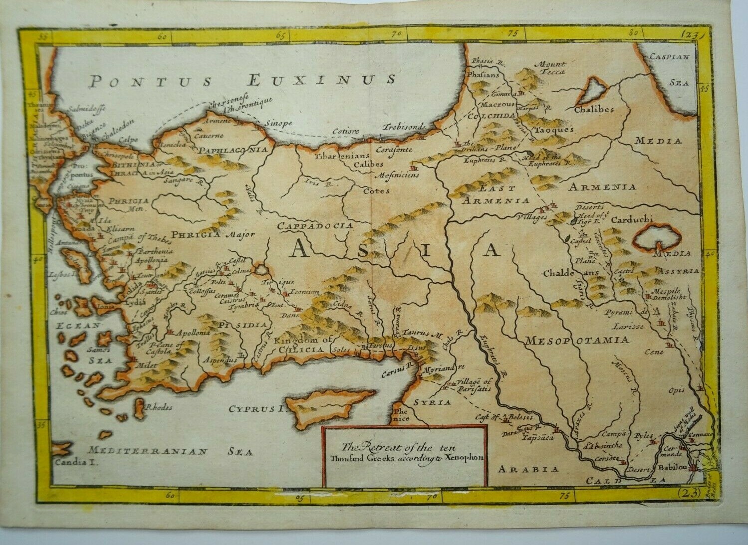Antique Map of Asia Minor by Herman Moll 1705