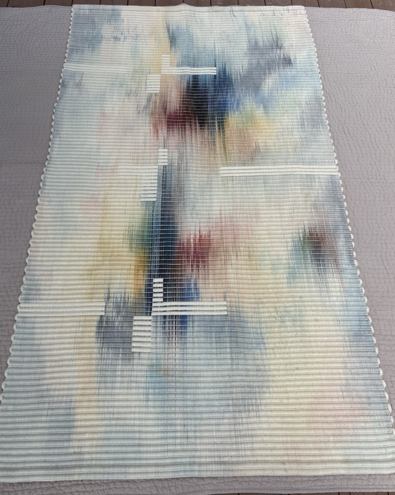 RARE VINTAGE! John Gunther Hand-Dyed “Ripsmatta Weave” Woven Wool Rug 4′ x 7′