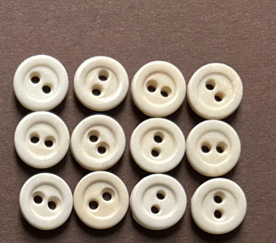 6 Sets of Exceptional Antique Bone Buttons (72 Total); Civil War to Early 1900s