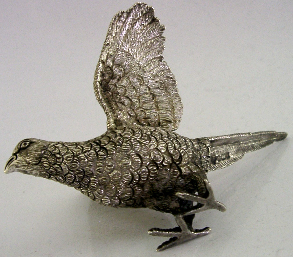 HEAVY 167g STERLING SILVER PHEASANT BIRD FIGURE 1998 HUNTING SHOOTING ENGLISH