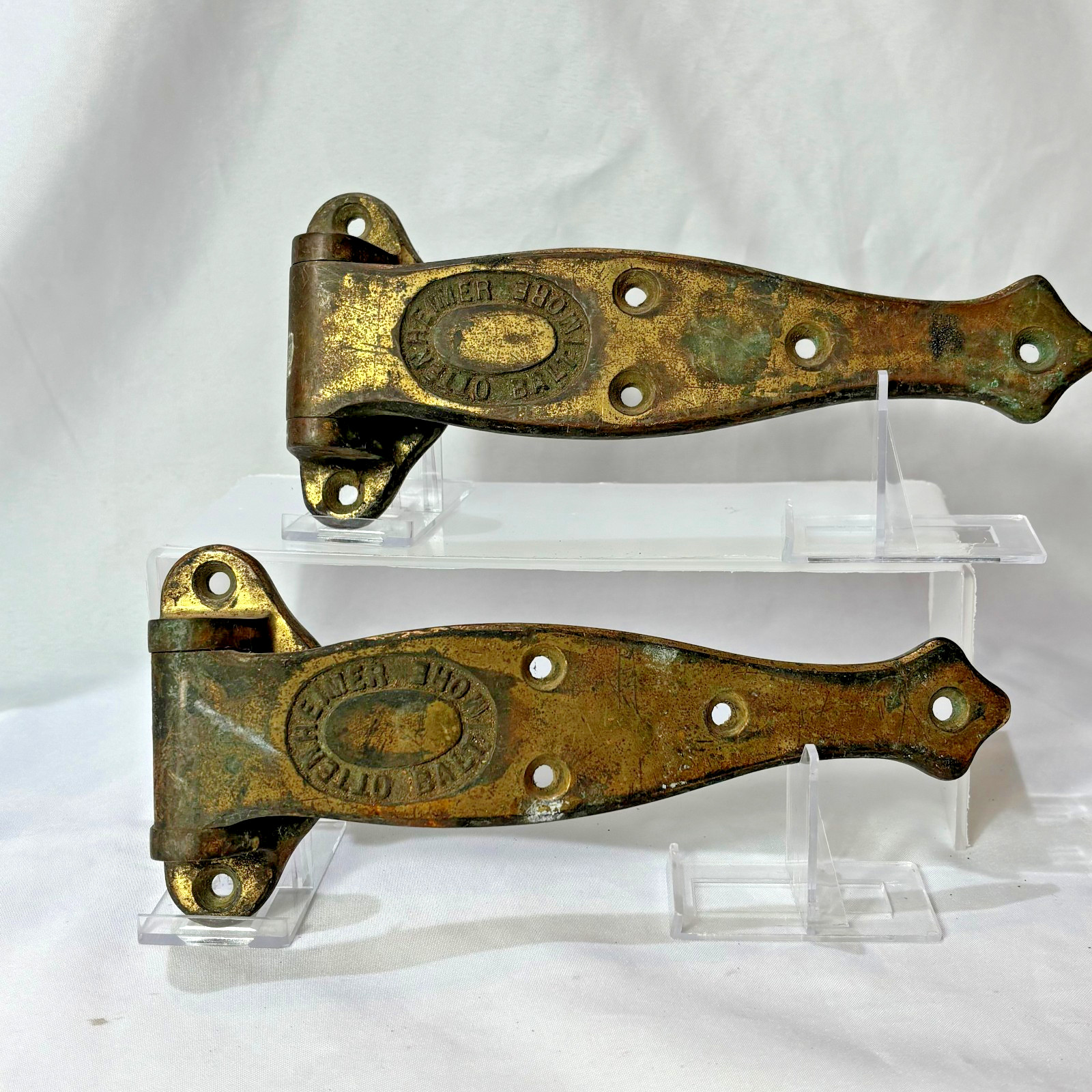 Antique Ottenheimer Baltimore Hinges Heavy Duty Brass For Ice Box Door 140-8-16