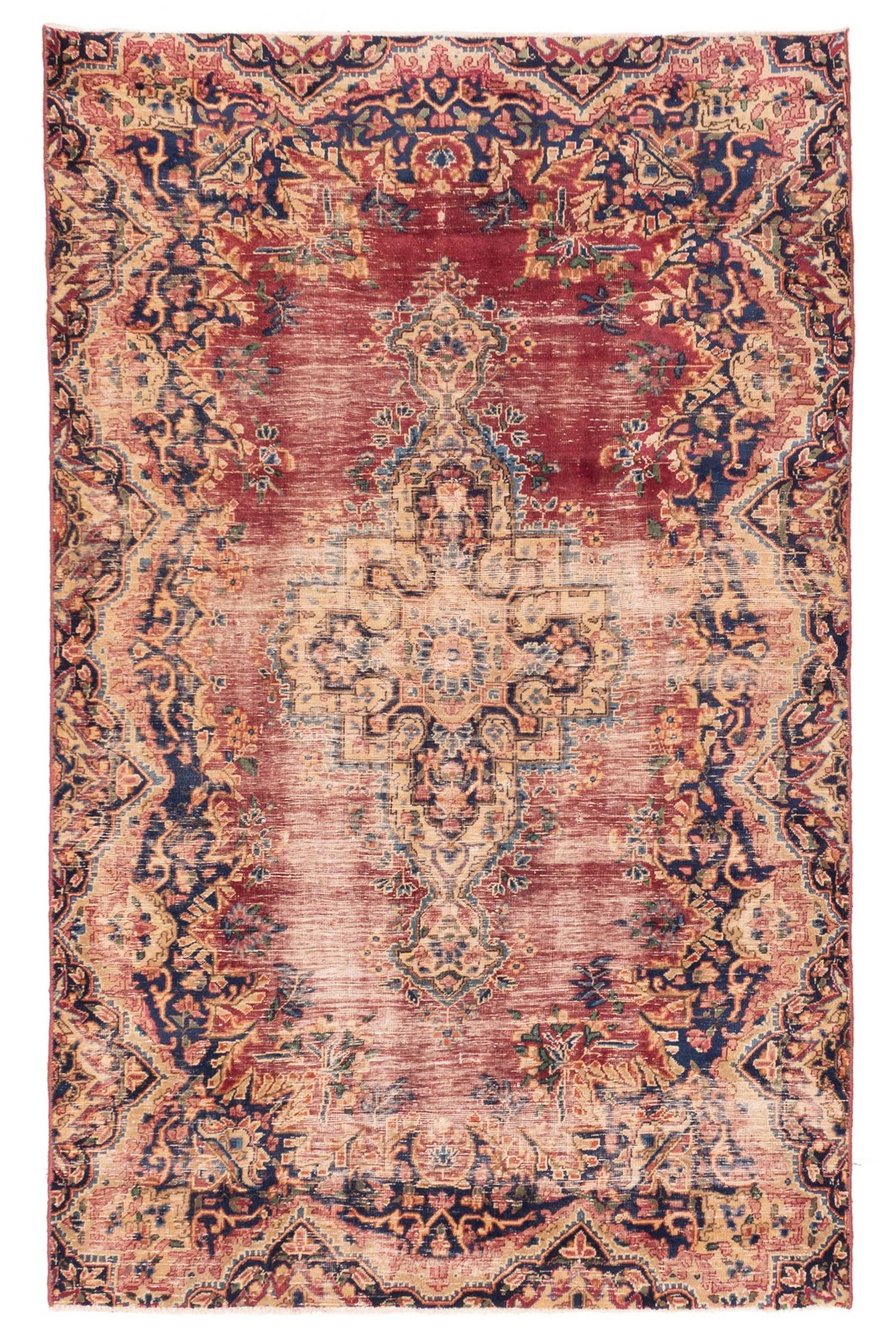 Vintage Hand-Knotted Area Rug 4’9″ x 7’7″ Traditional Oriental Wool Carpet
