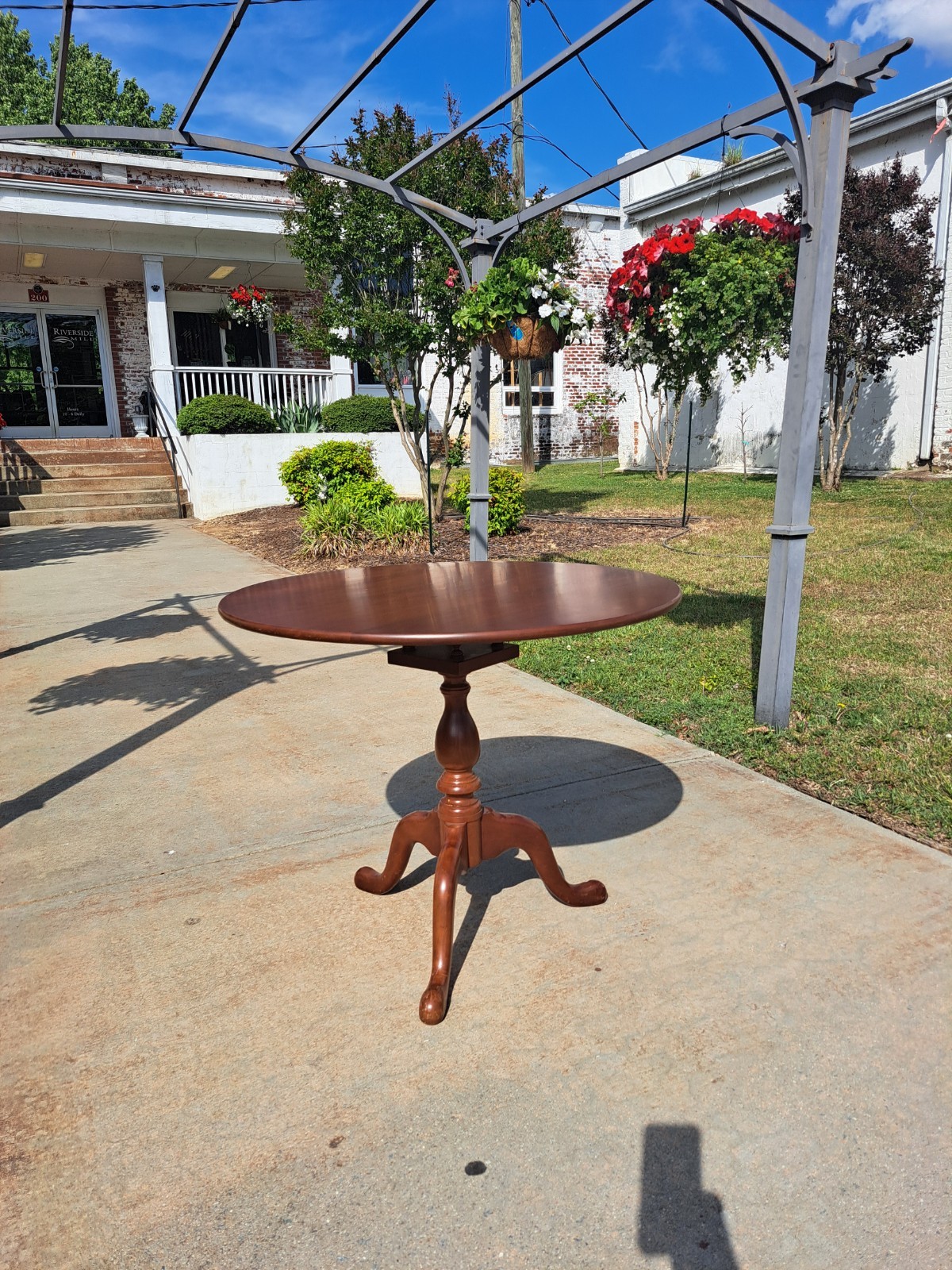 Cherry Birdcage Tilt Top Tea Table By Suters Of Virginia 20thc