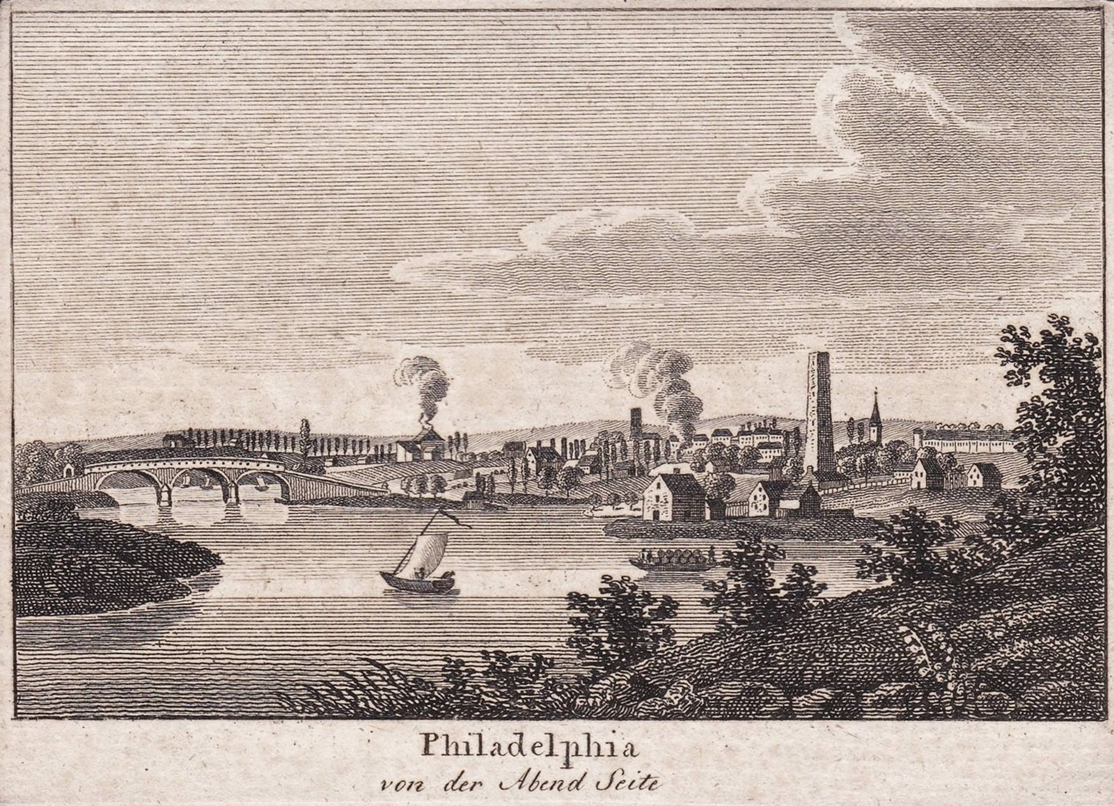 Philadelphia Pennsylvania United States Of America Engraving Copperplate 1830
