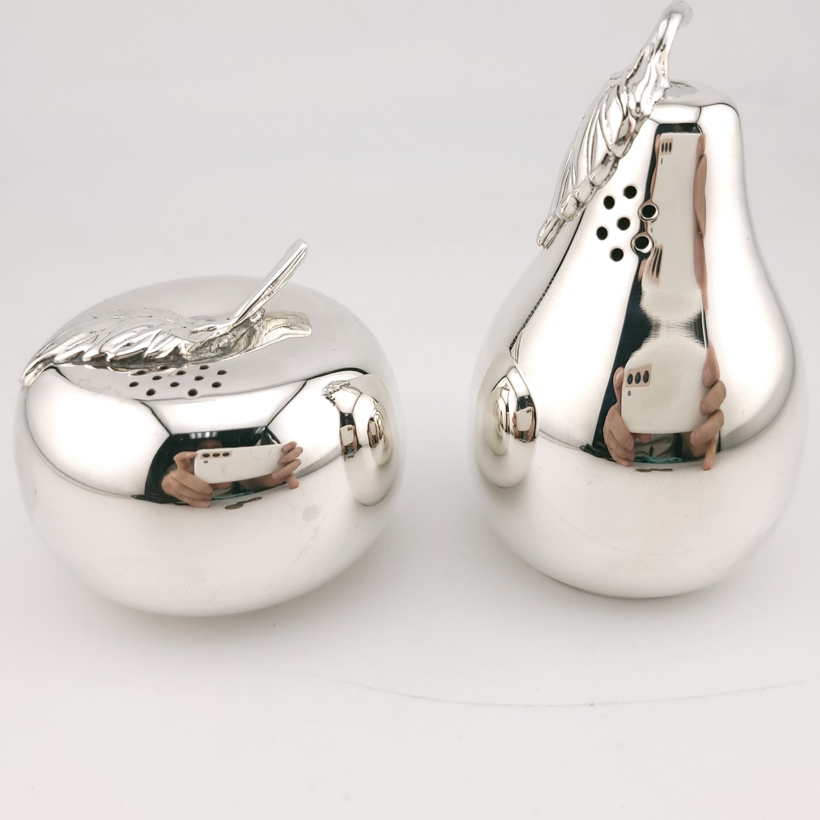 NEW Rare Sterling Silver Apple & Pear Table Salt & Pepper Shaker 100 Grams