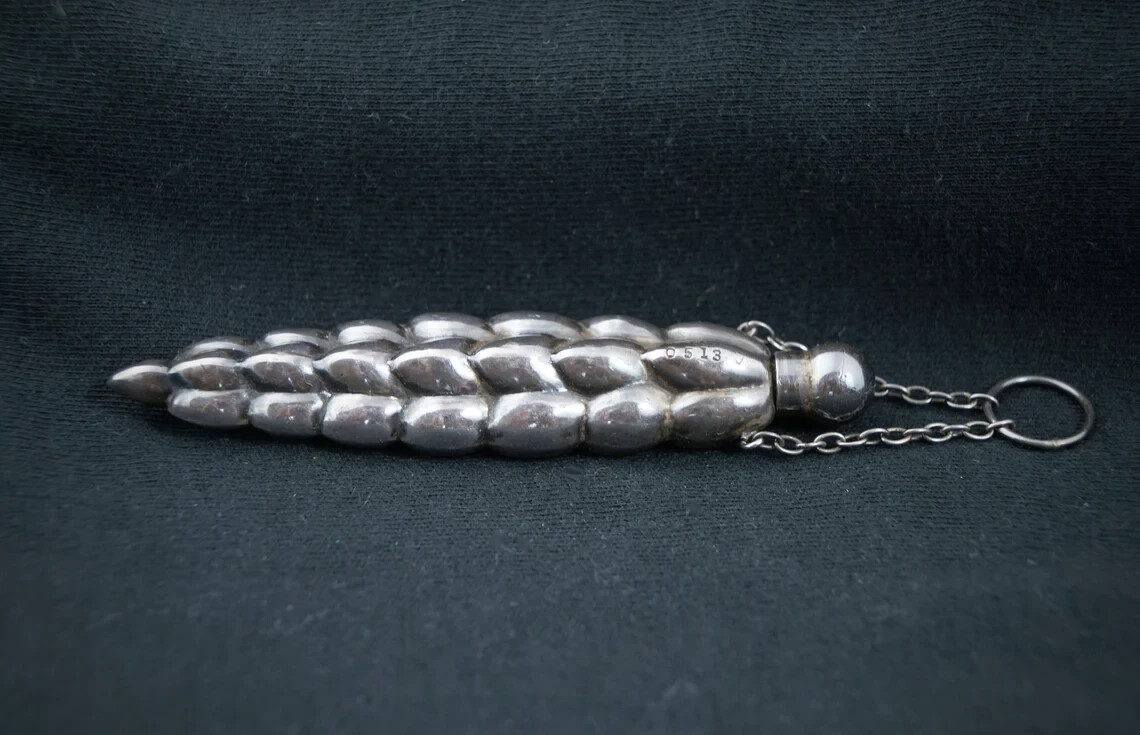 Antique Silver Perfume Bottle  Scent Flask  Pomander