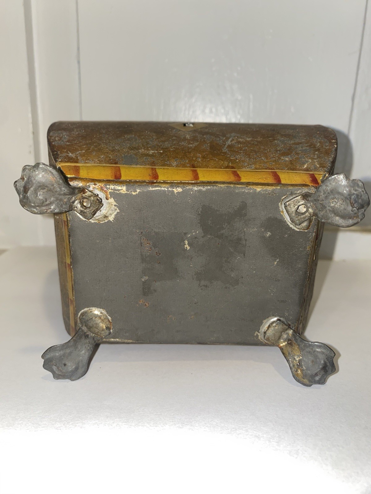 Early 19th C Toleware Tea Caddy Tin Box Primitive Folk Art Maine Antique Digest