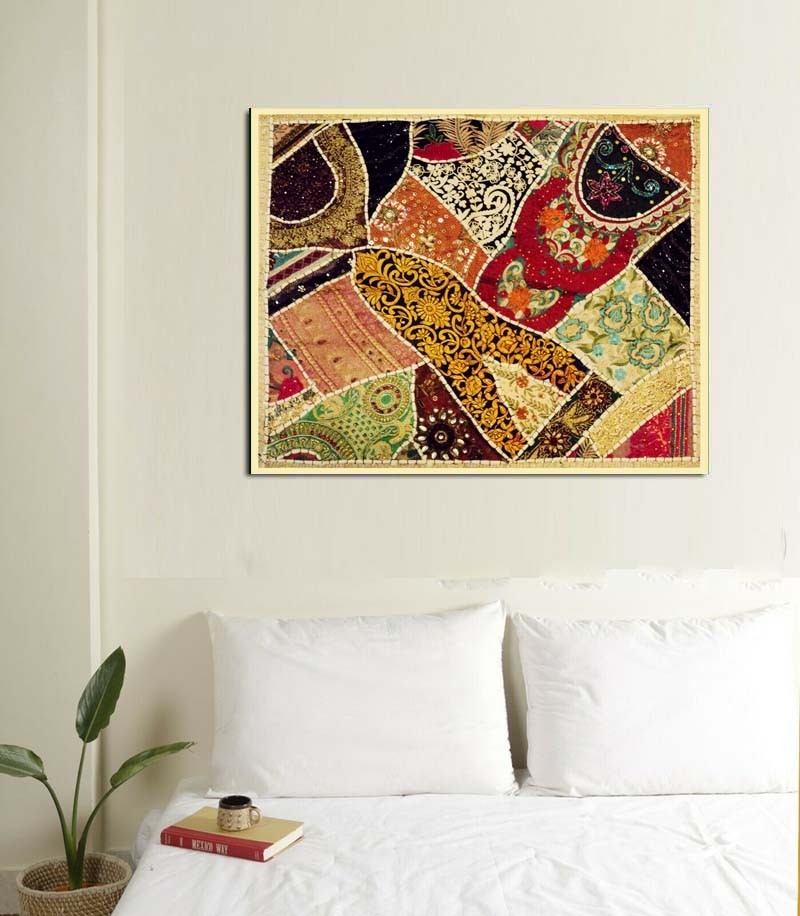35″ HANDCRAFTED SARI WALL HOME DÉCOR WALL HANGING TAPESTRY FESTIVE SEASON GIFT