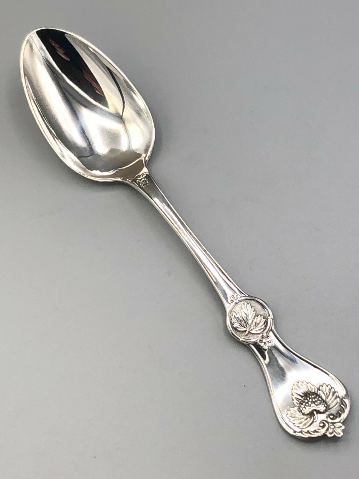 Beautiful Antique Coin Silver “Blackberry” Soup Spoon by C.W. Dearing & Co