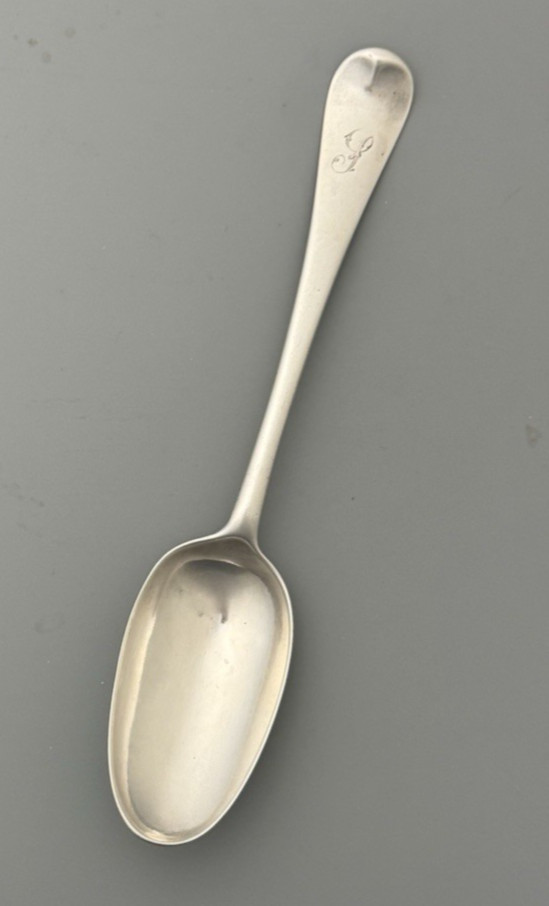 Georgian Silver Tablespoon Hanoverian 8 1/8″ by Samuel Roby 1746
