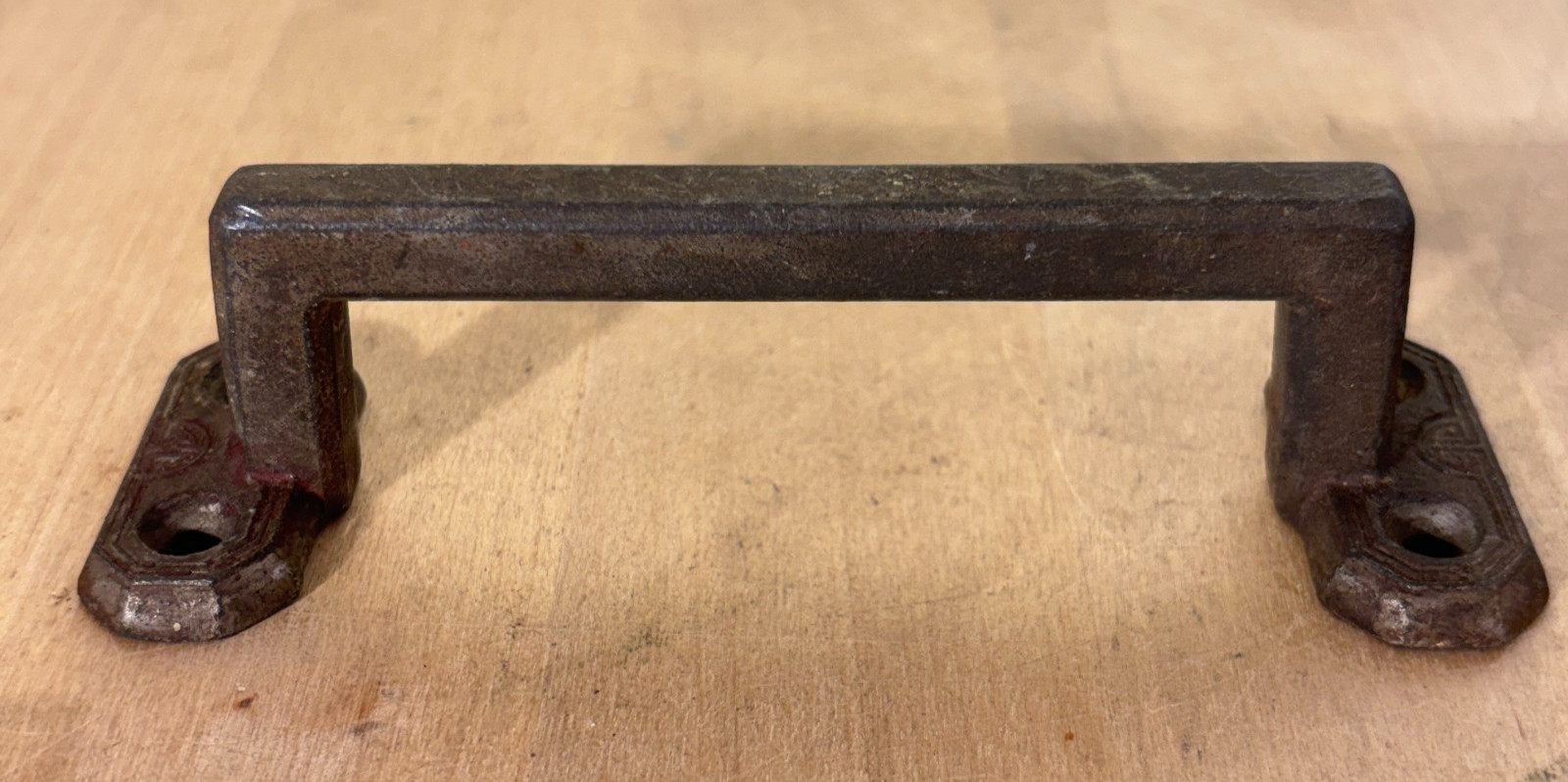 Vintage Metal Pull Handle w Asian Theme Scroll Details