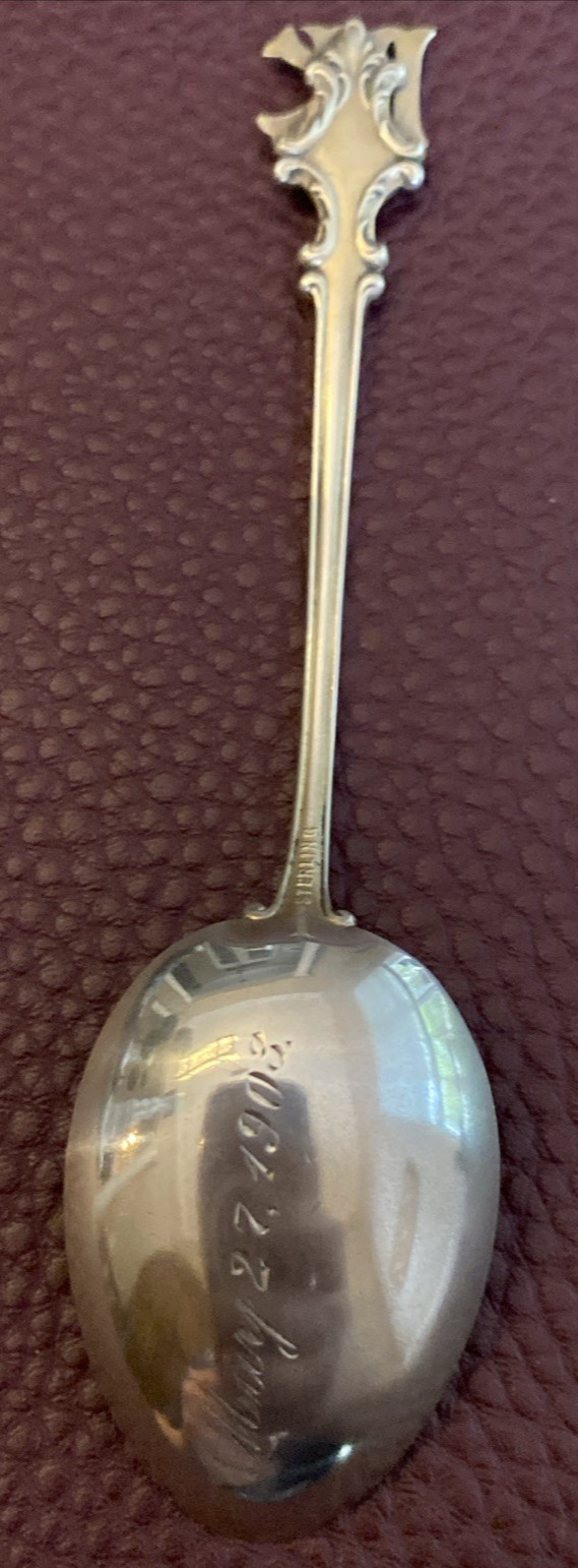 Dated 1903! United Kingdom “UK” England 4.25″ Enamel Sterling Souvenir Spoon 13g