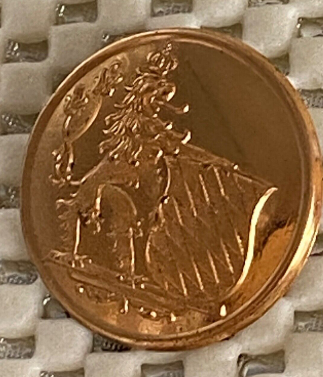 High Gloss Bronze Copper LION double tail Crown + Shield back mark A SCH 1 1/8″