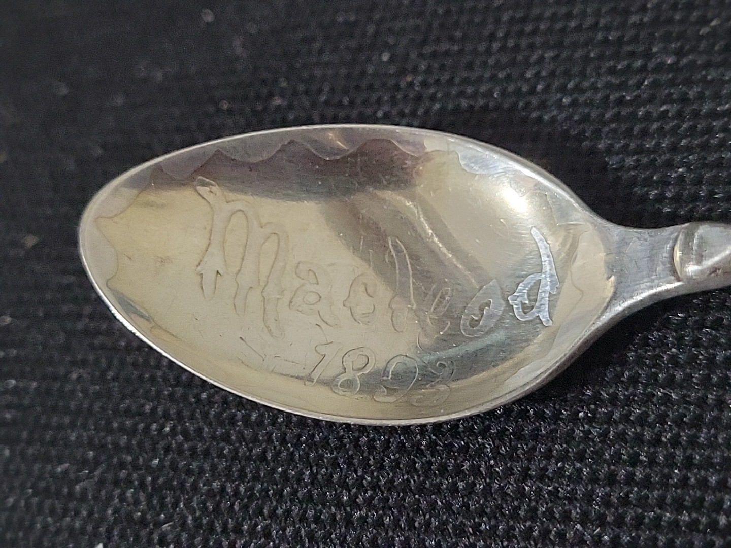 Antique Sterling Silver Spoon Macleod 1893 P. W. Ellis & Co Canoe and Peddle
